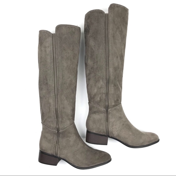 faux suede riding boots